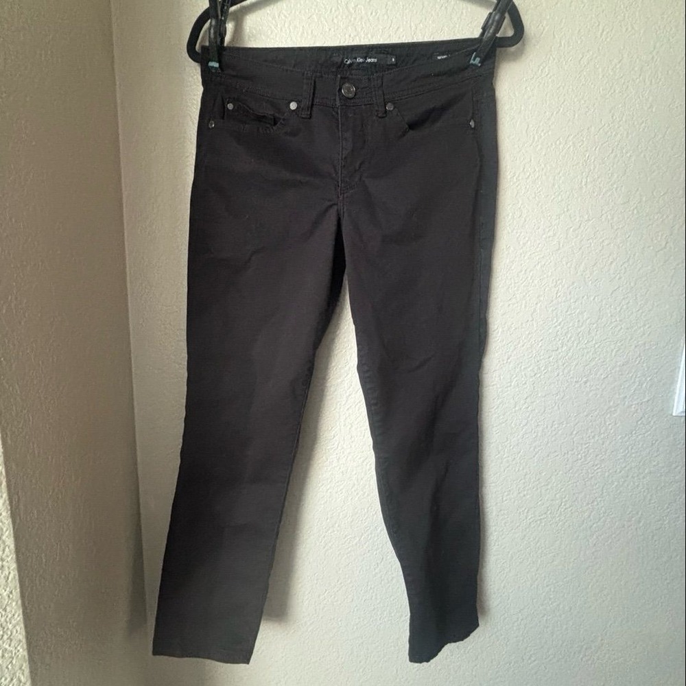 Calvin Klein Sz 6 black jeans‎ skinny crop
